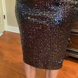 Knee length Sequin Skirt.